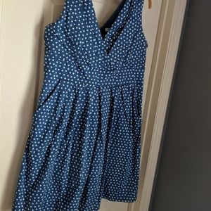 Blue Polka Dot Midi Dress